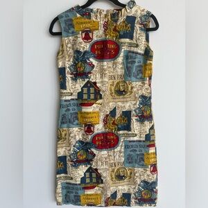 VTG Early 60s Novelty Print Tunic Dress